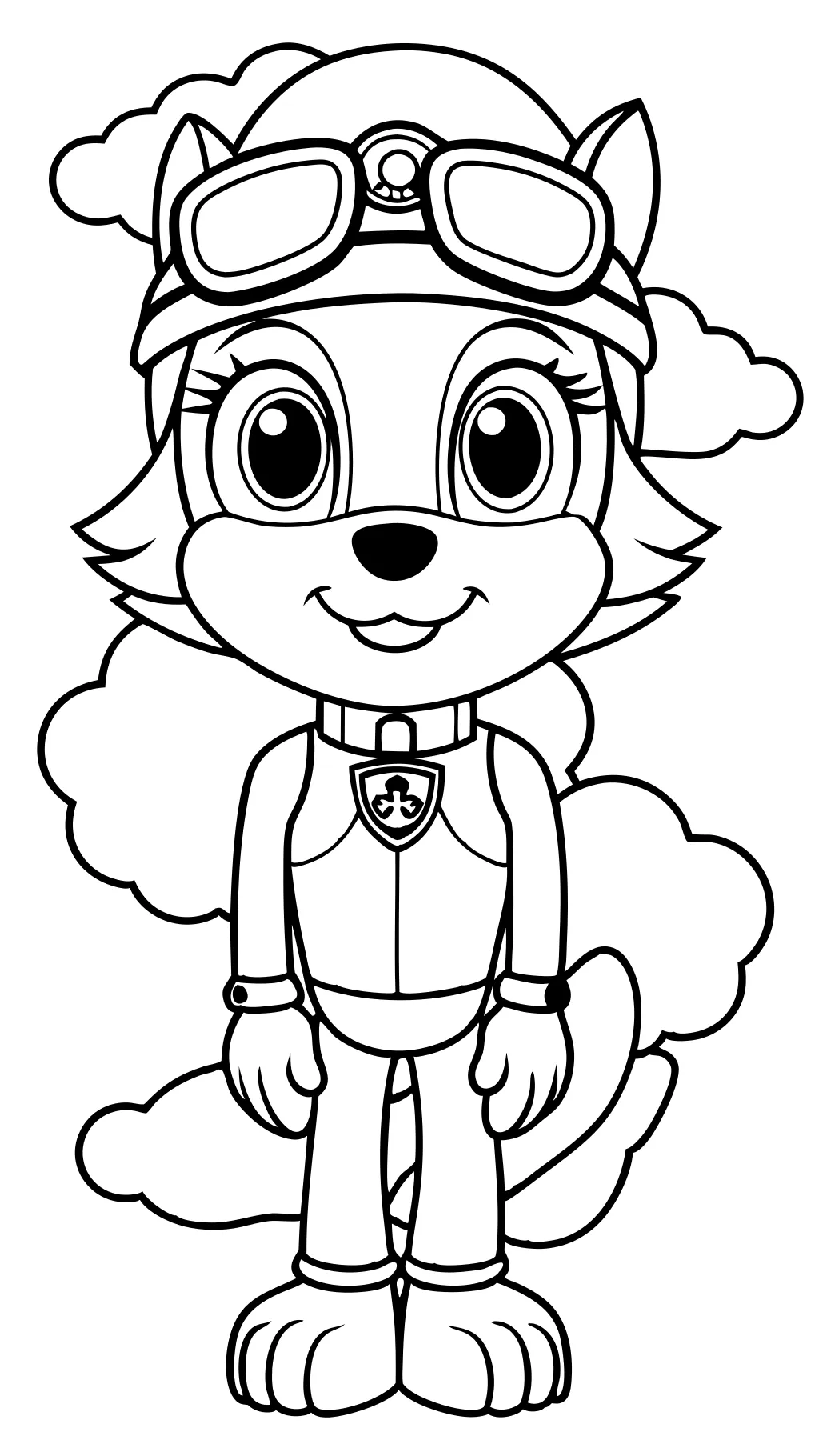 skye from paw patrol coloring page